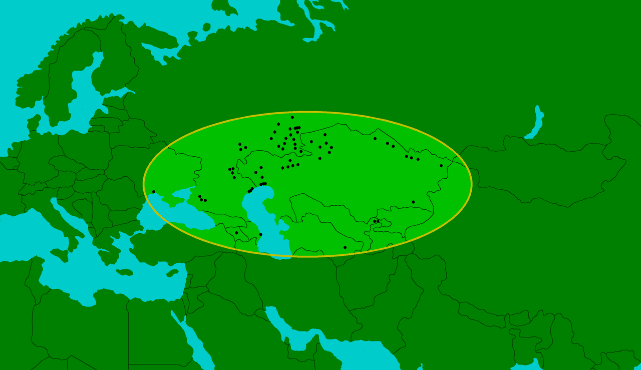 Mapa de distribución en Eurasia