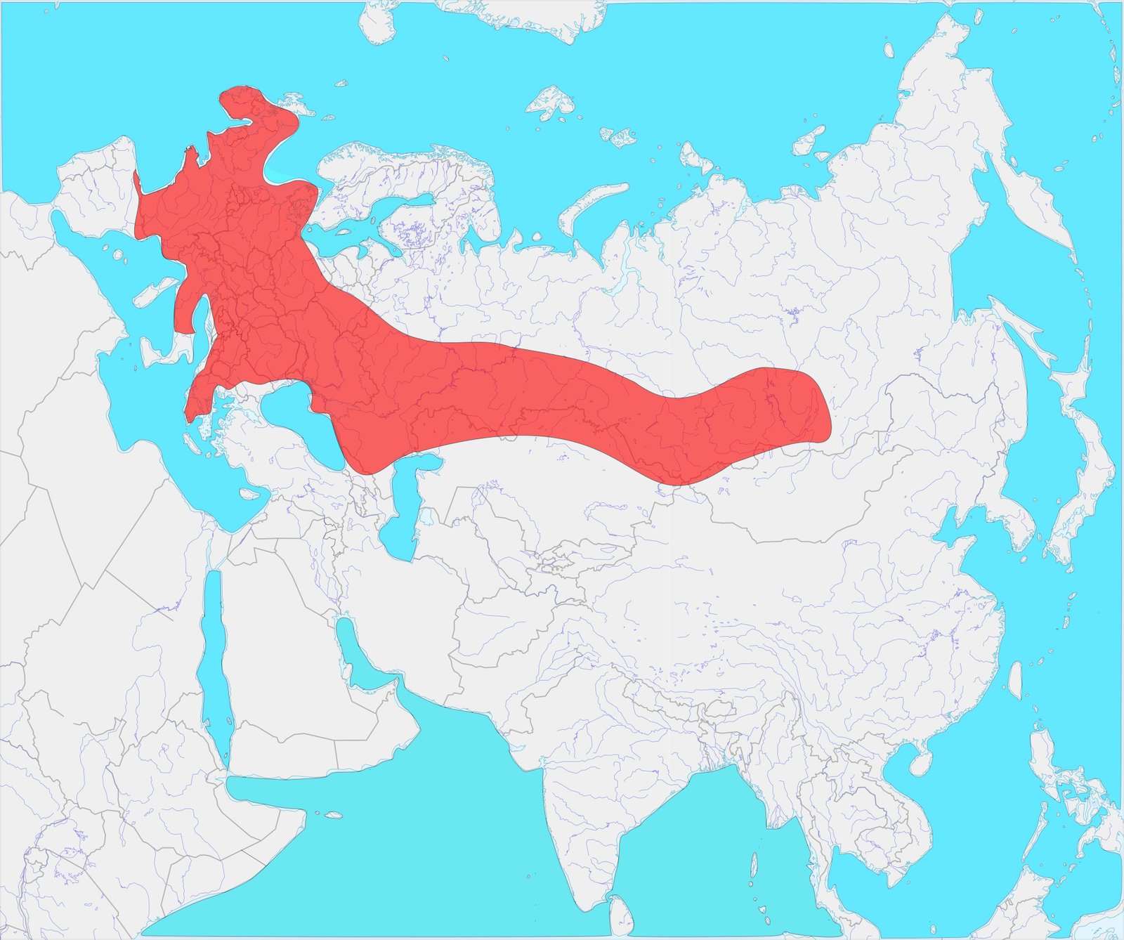 Mapa de distribución en Eurasia durante el Pleistoceno